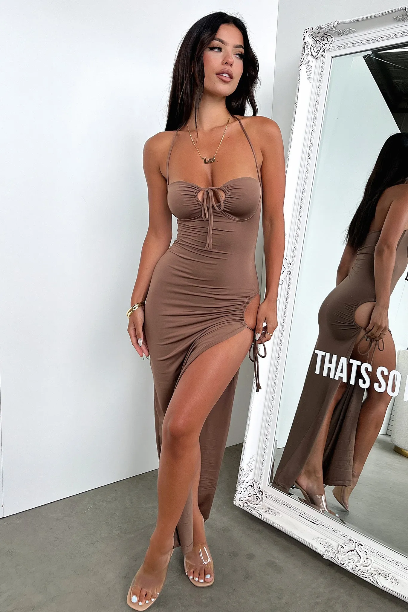 Imana Maxi Dress - Brown Casual Feel