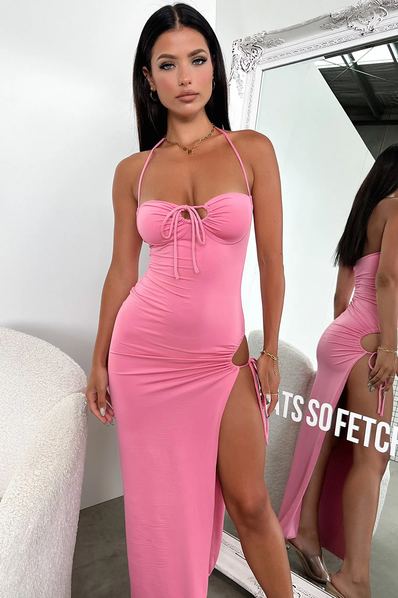 Imana Maxi Dress - pink Sunset Orange