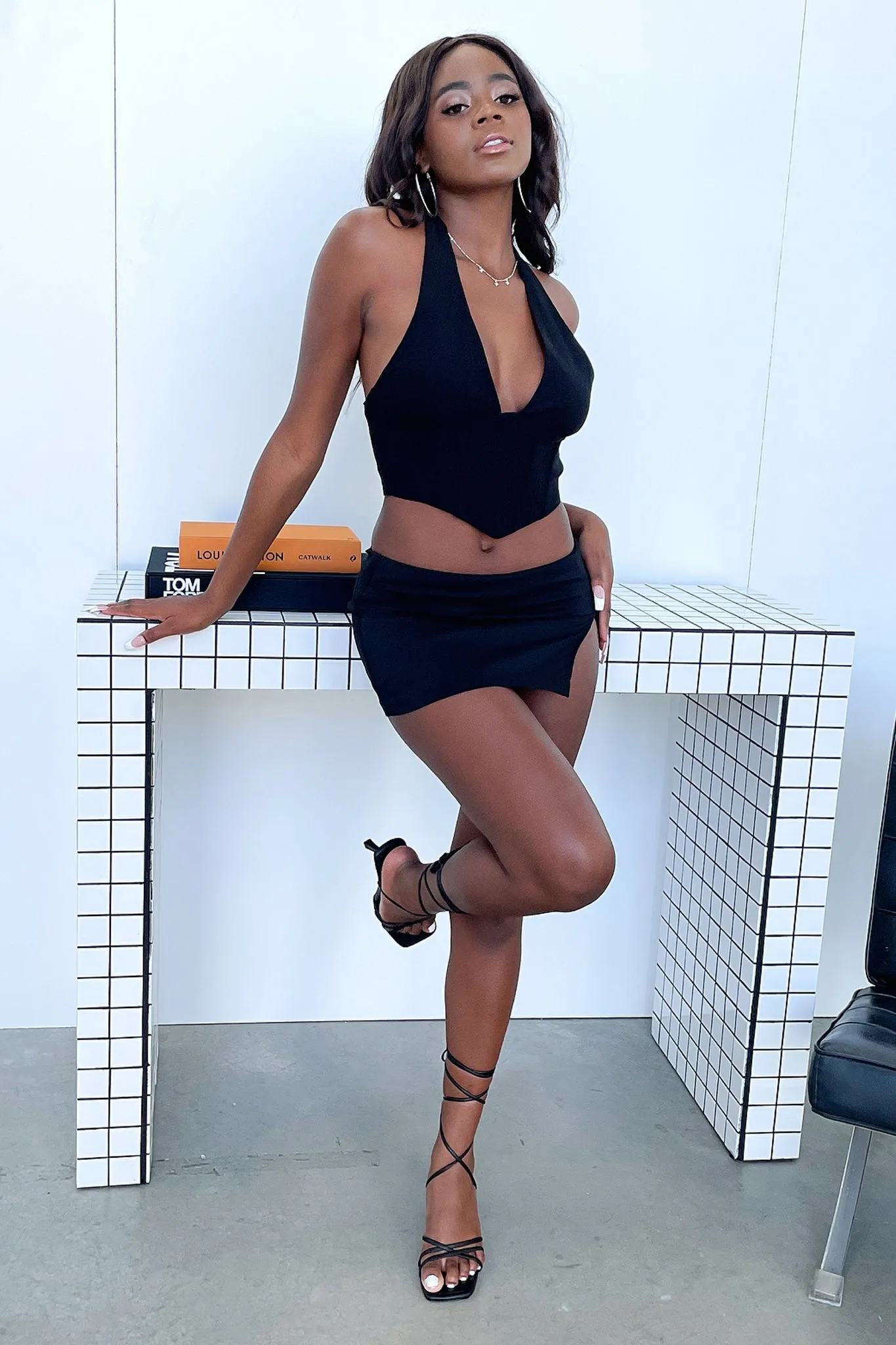 Sporty Casual Ingrid Mini Skirt - Black