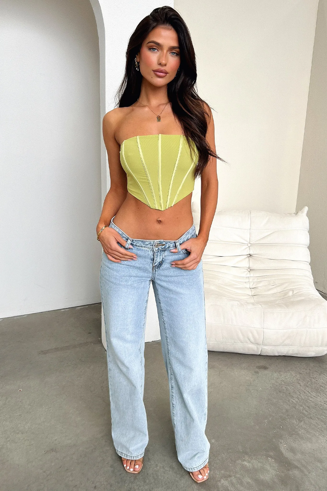 Irana Bustier - Green Ventilated vessels