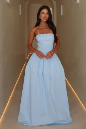 Chill Friendly Iridessa Strapless Maxi Dress - Baby Blue