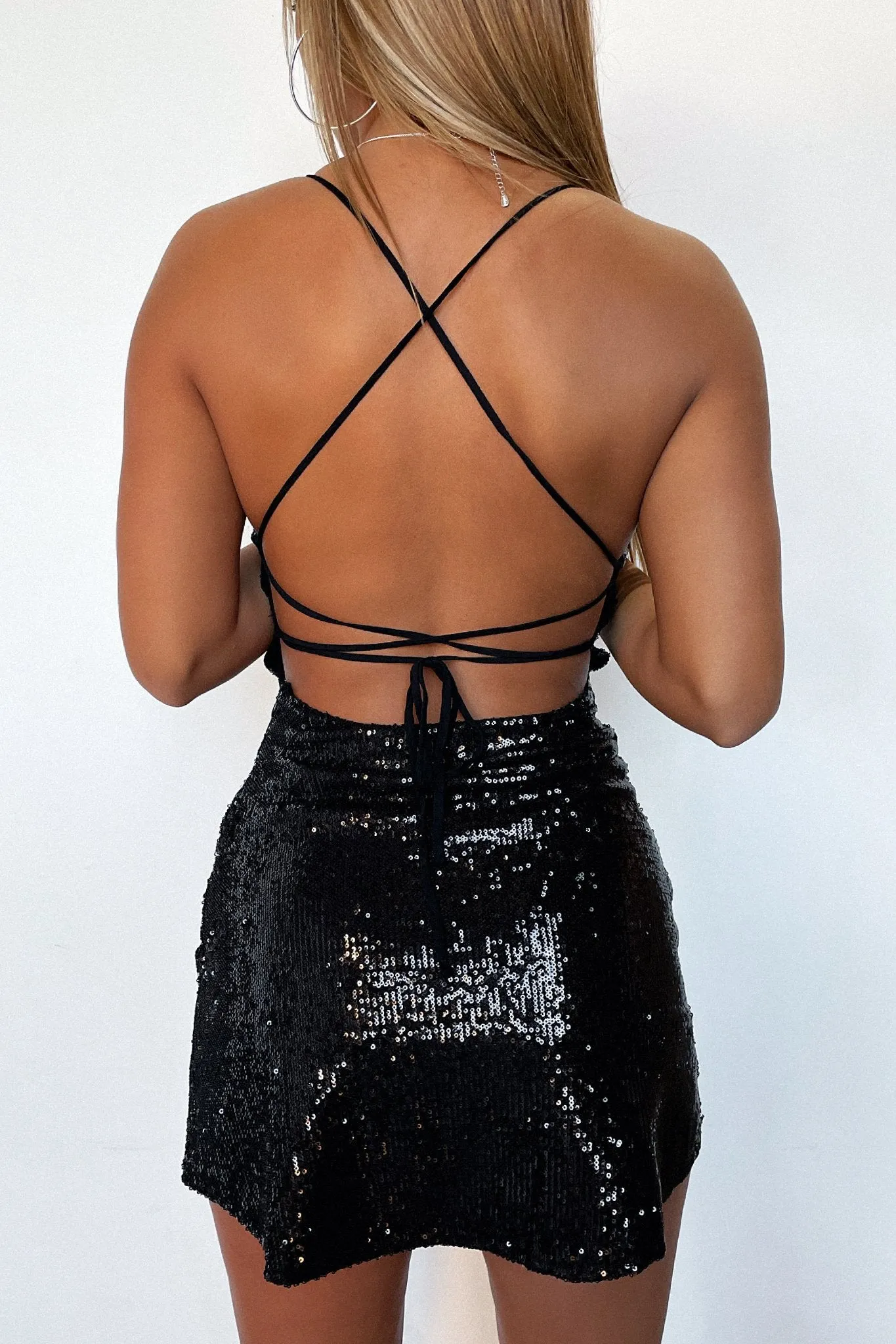 It Girl Olivia Dress - Black Sequin