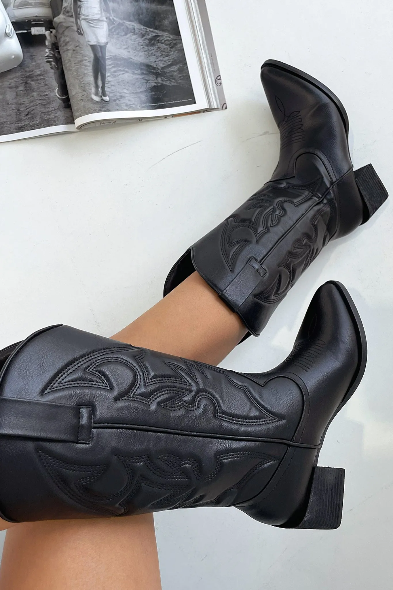 Jagger Cowboy Boots - Black Performance Grip
