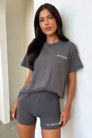 Jaska Tee - Charcoal Comfortable fitted top