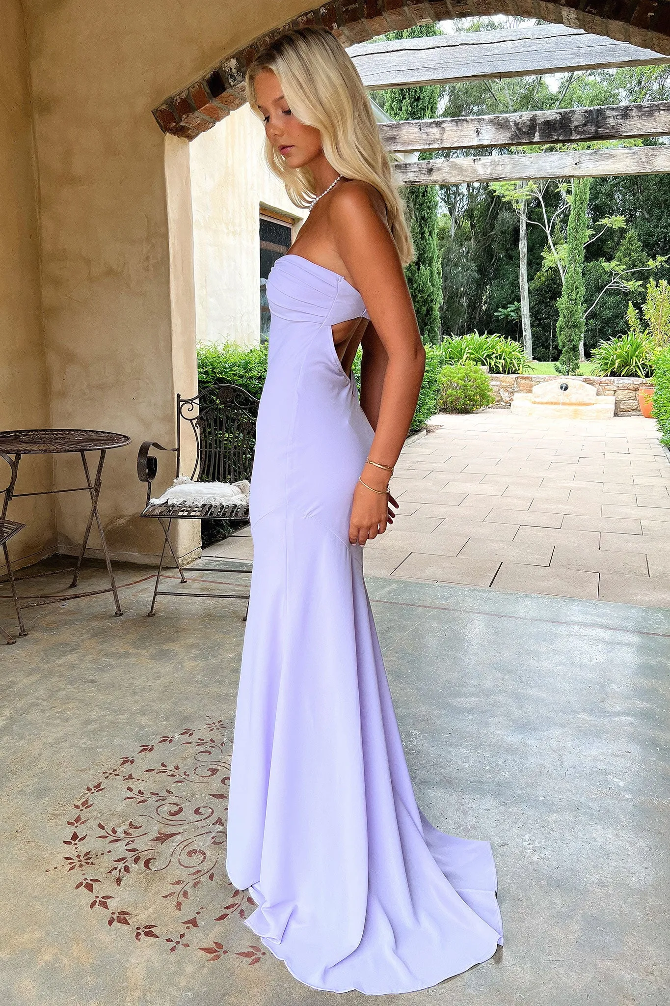 Jesson Strapless Maxi Dress - Lilac Feminine Shape