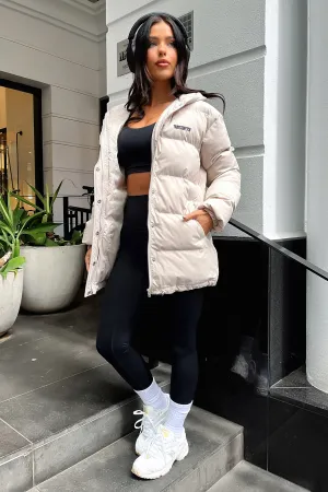 Julian Puffer Jacket - Bone Minimal Travel Look Easy Fit