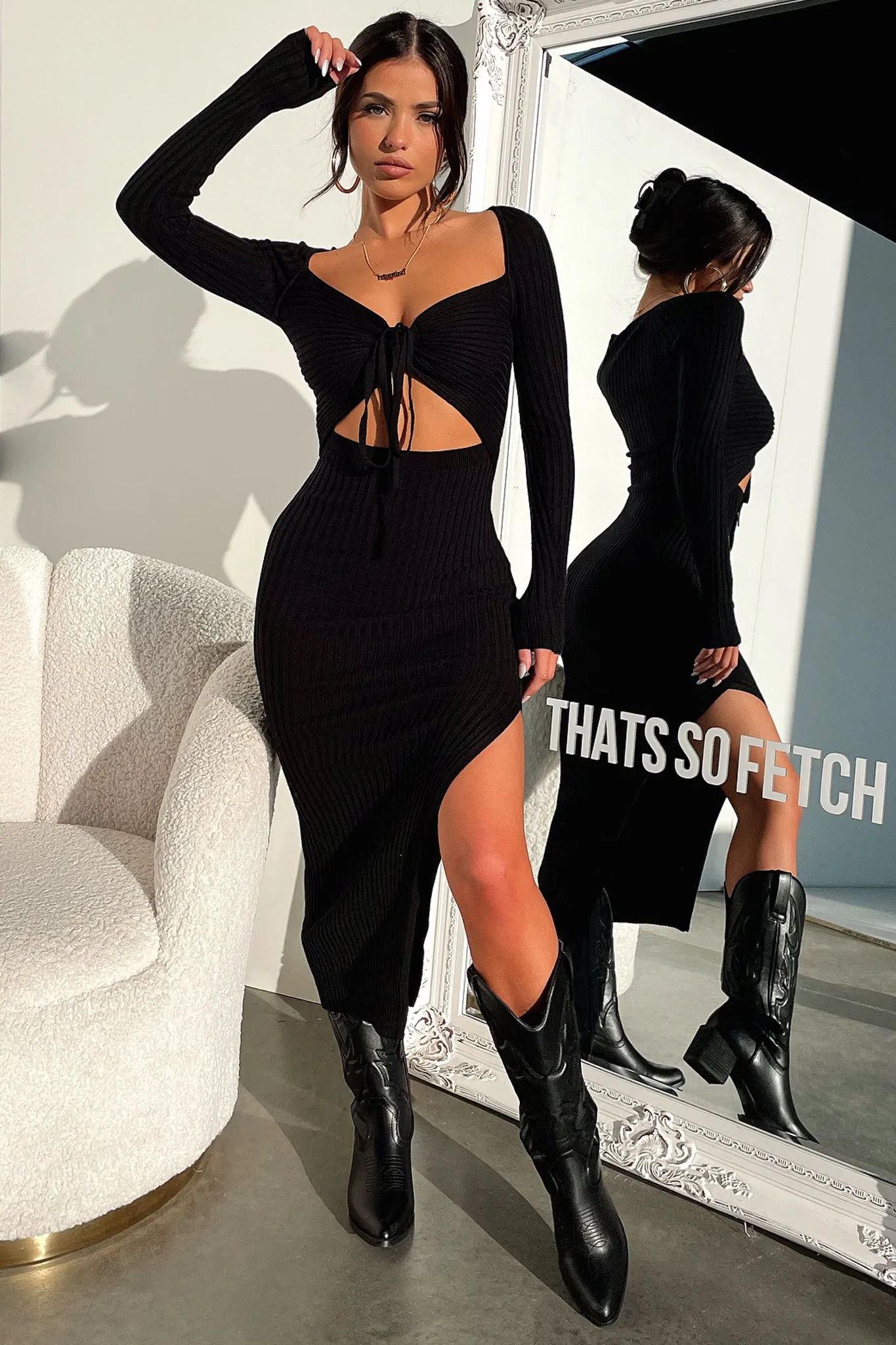 Wearable Art Julius Midi Dress - Black