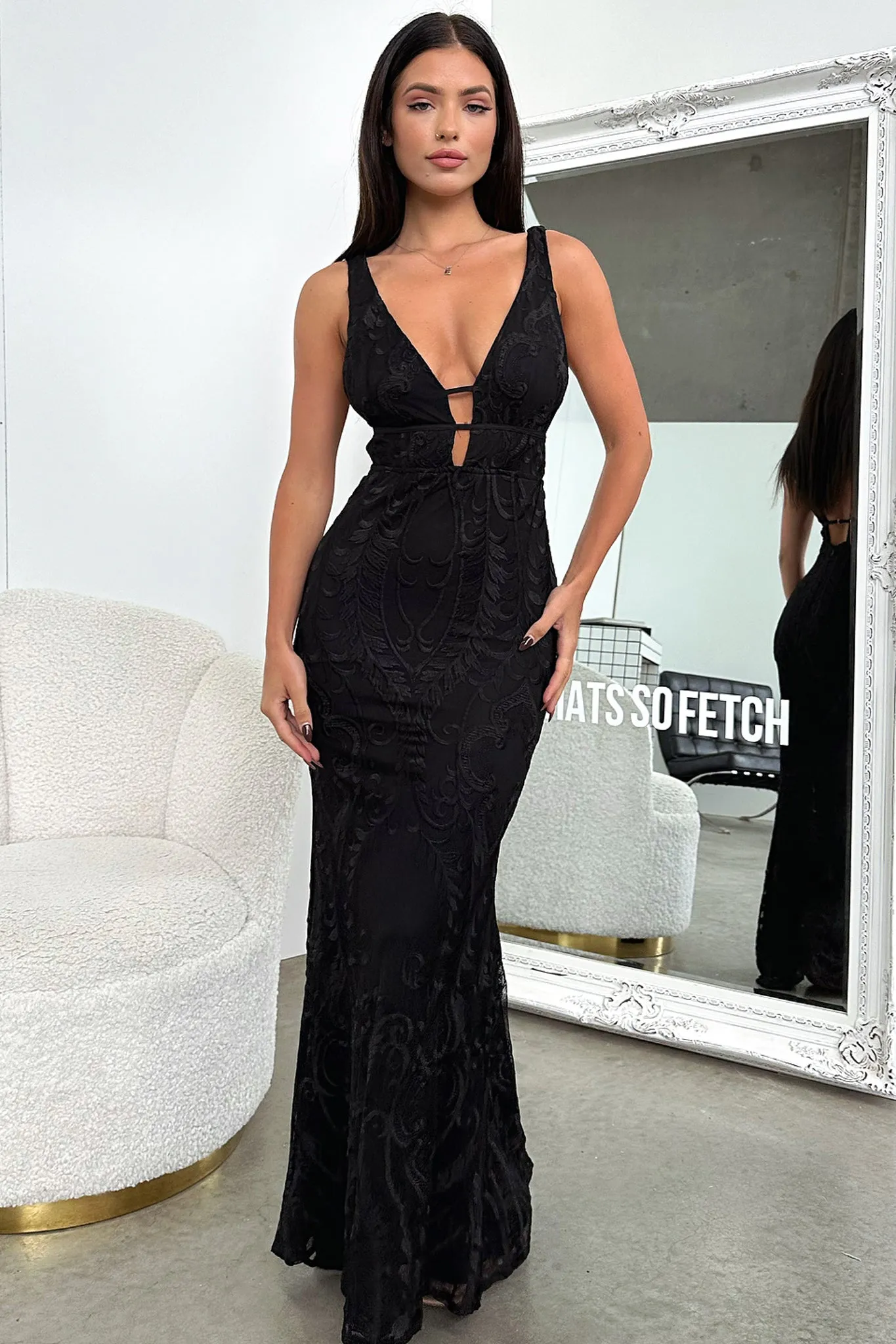 Kaia Maxi Dress - Black Maxi dress with belt Picnic Day