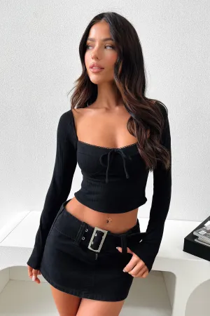 Kaisa Top - Black Animal Print