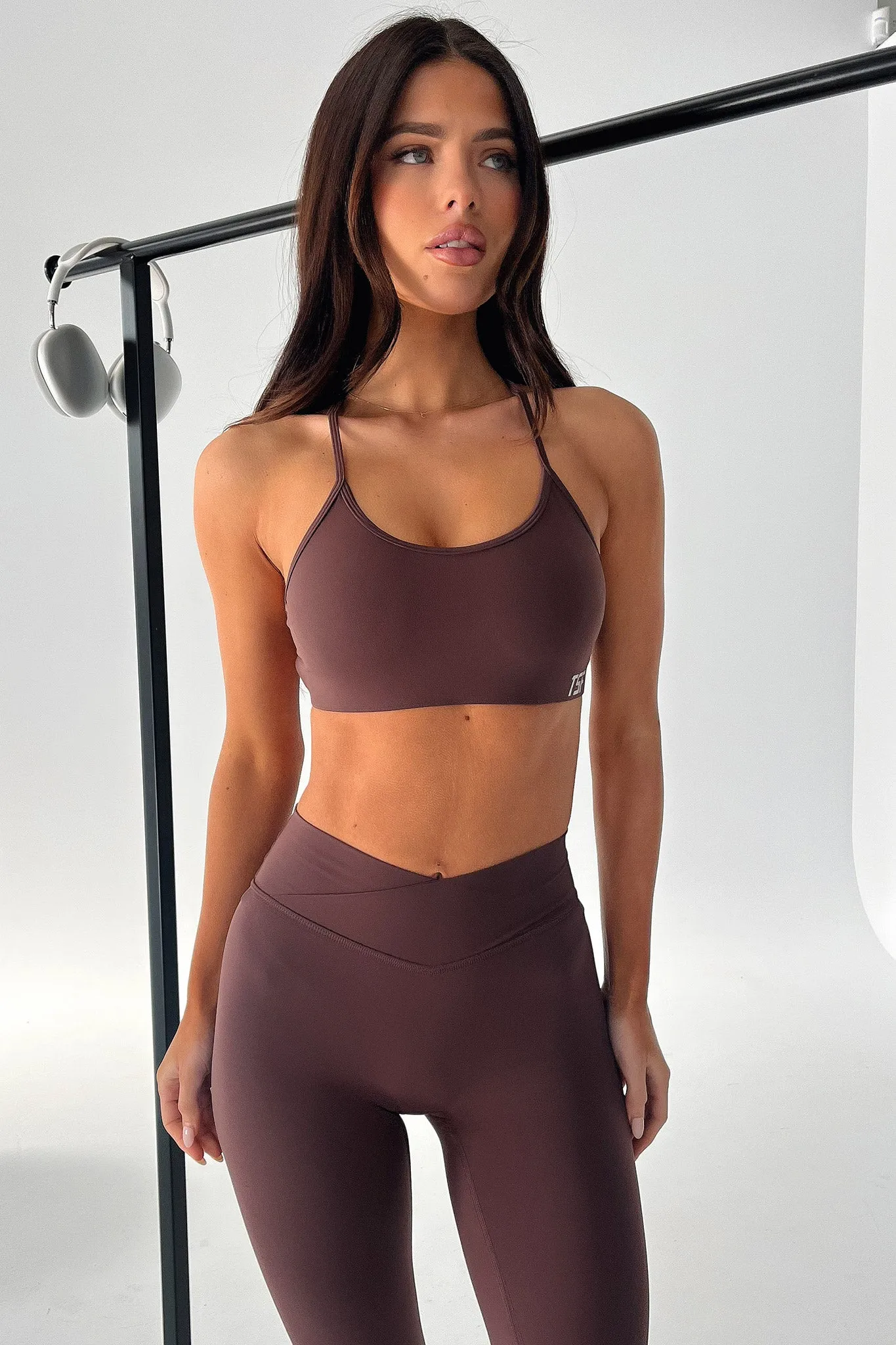 Kamari Open Back Sports Bra - Brown Standard
