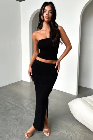 Statement Fashion Karlie Knit Skirt - Black