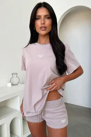 Kaztek Oversized Tee - Mocha Modern Flow