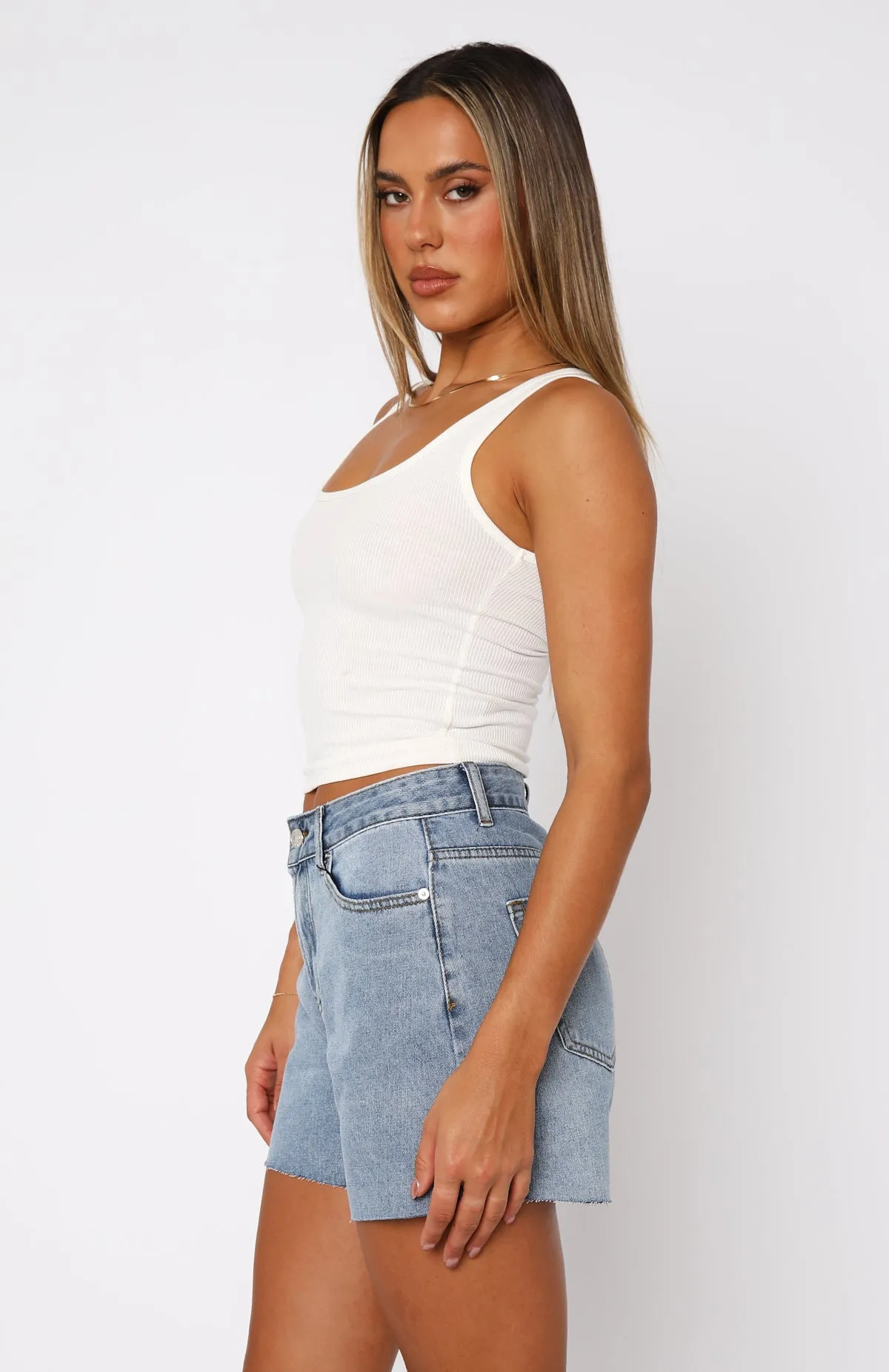Keep It Brief Denim Shorts Blue Stretchy Slim