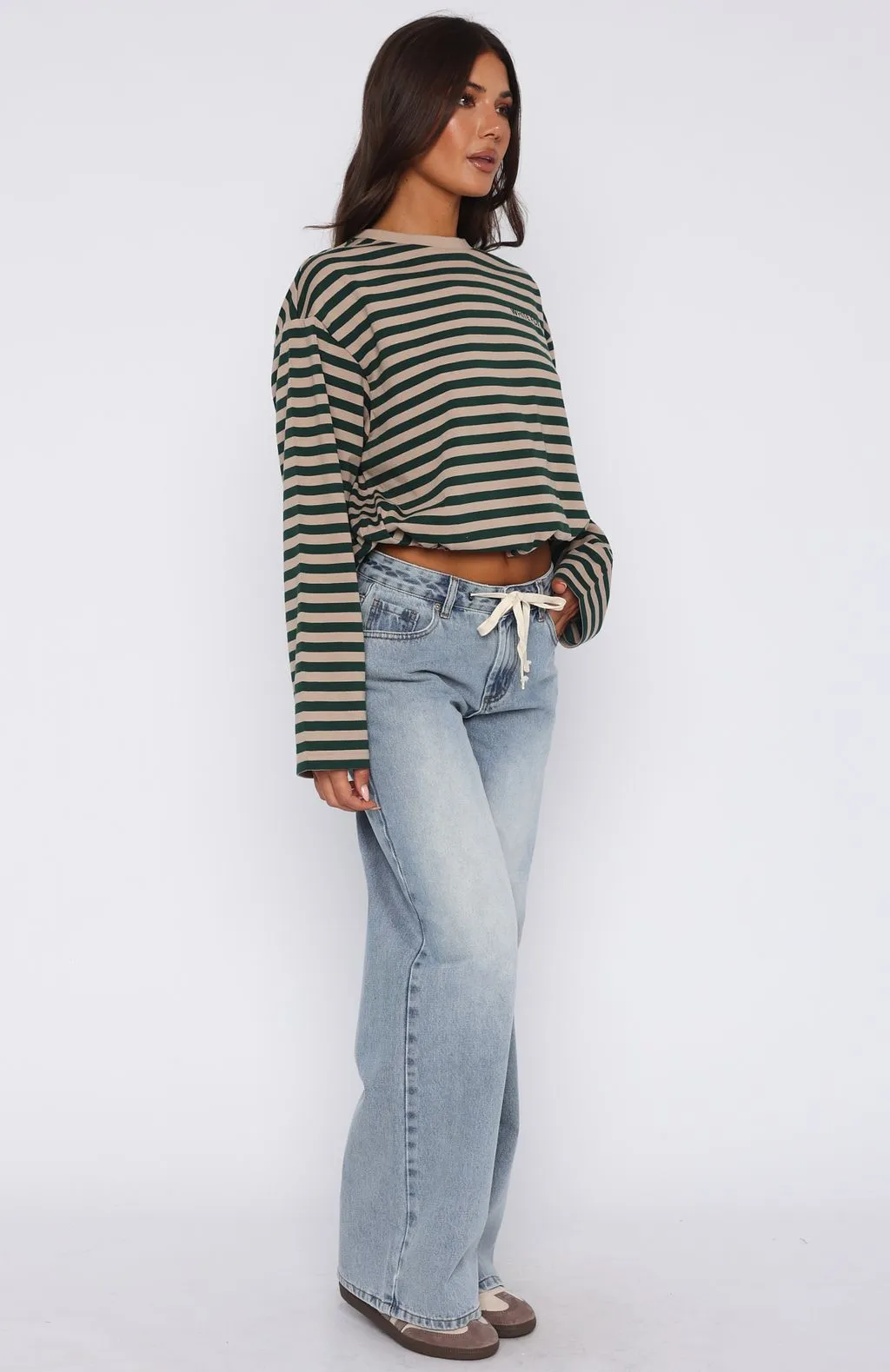 Kendall Mid Rise Wide Leg Jeans Light Blue Dark Classic