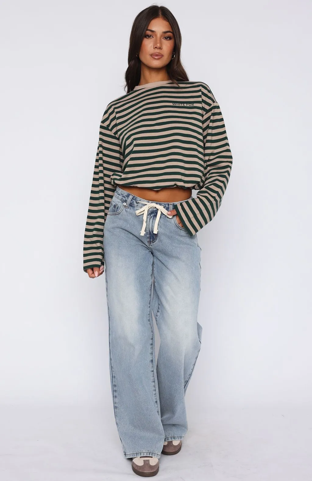 Kendall Mid Rise Wide Leg Jeans Light Blue Dark Classic