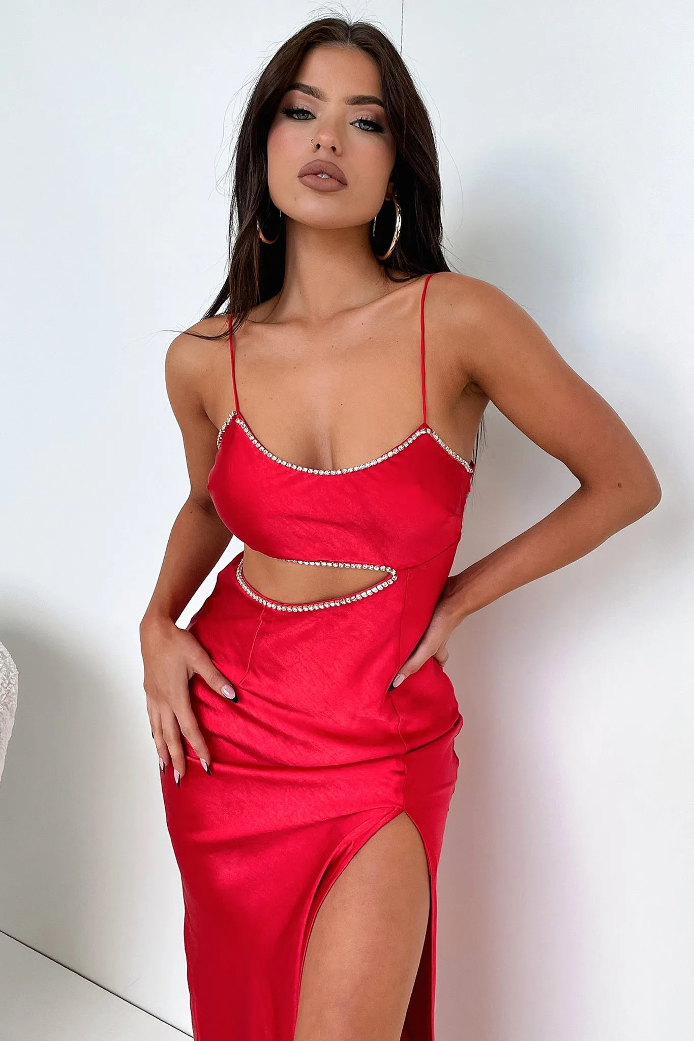 Kiara Maxi Dress - Red Layer Light warm tones