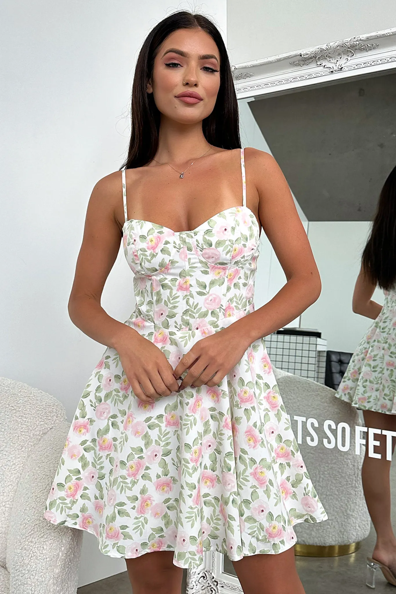 Kiera Dress - Pink Floral Tokyo Street