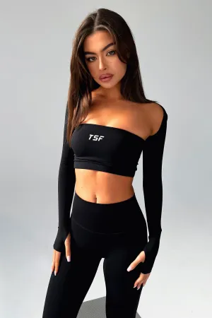 Performance seams mix and match Koda Strapless Crop - Black