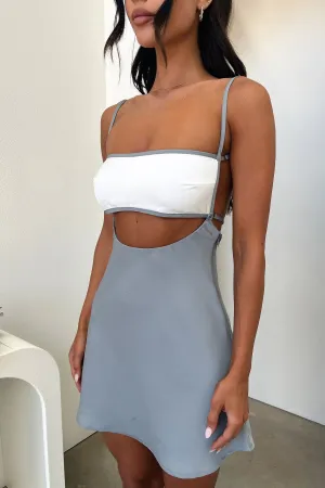 Kora Dress - Grey Mini dress with bold colors Hot Style