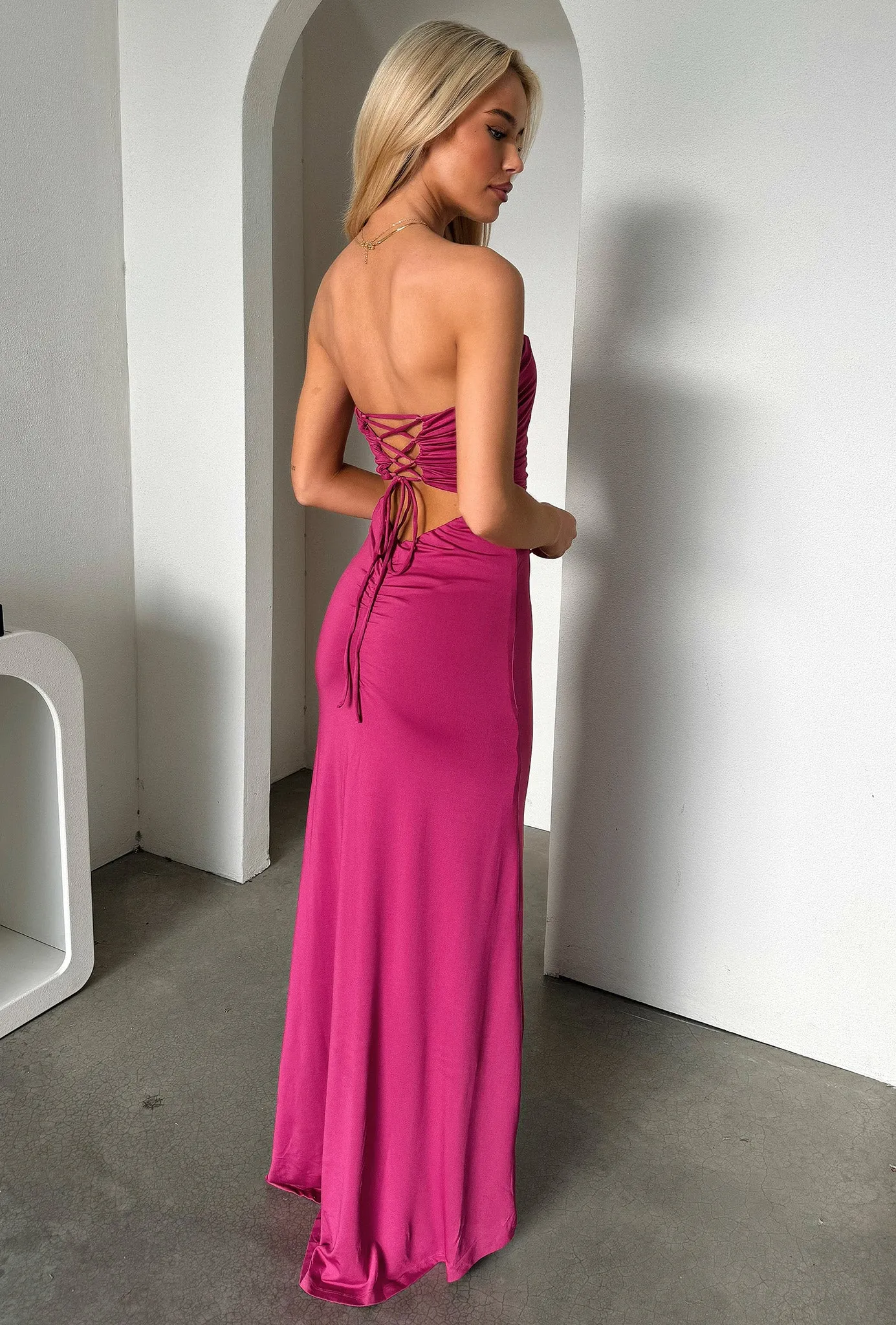 Lahara Maxi Dress - Burgundy Polished Look