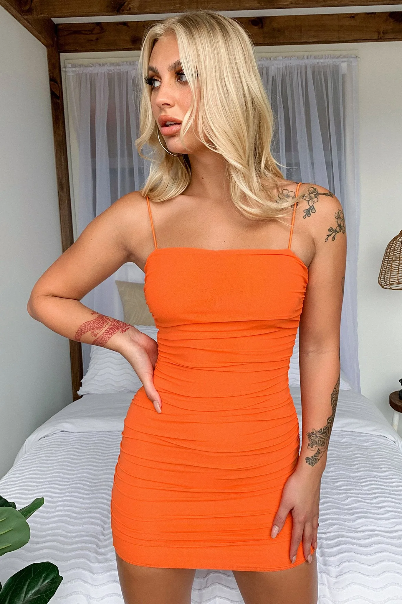 Landon Dress - Orange Glitter Glow