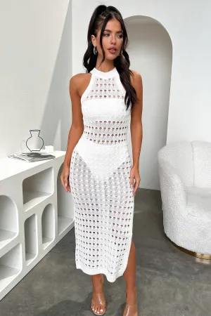 Lannon Midi Dress - White Date night Petal Drift