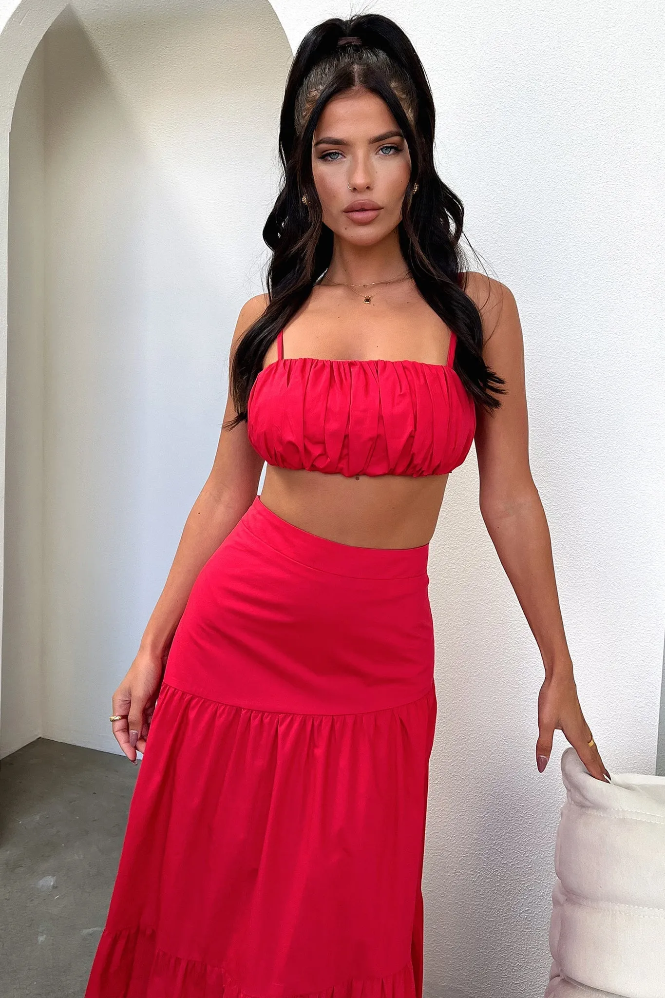 Lateisha Crop - Red Magnetic compatibility