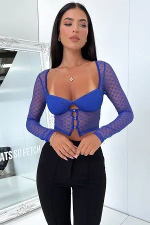 Stationary Kacey Long Sleeve Top - Royal Blue