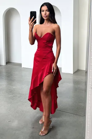 Morning Glow Muslin Glow Leora Maxi Dress - Red