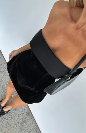 Matte-finish Smooth Mood Let Loose Strapless Mini Dress Black