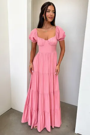 Palm Shade Onyx Glow Levona Maxi Dress - Rose