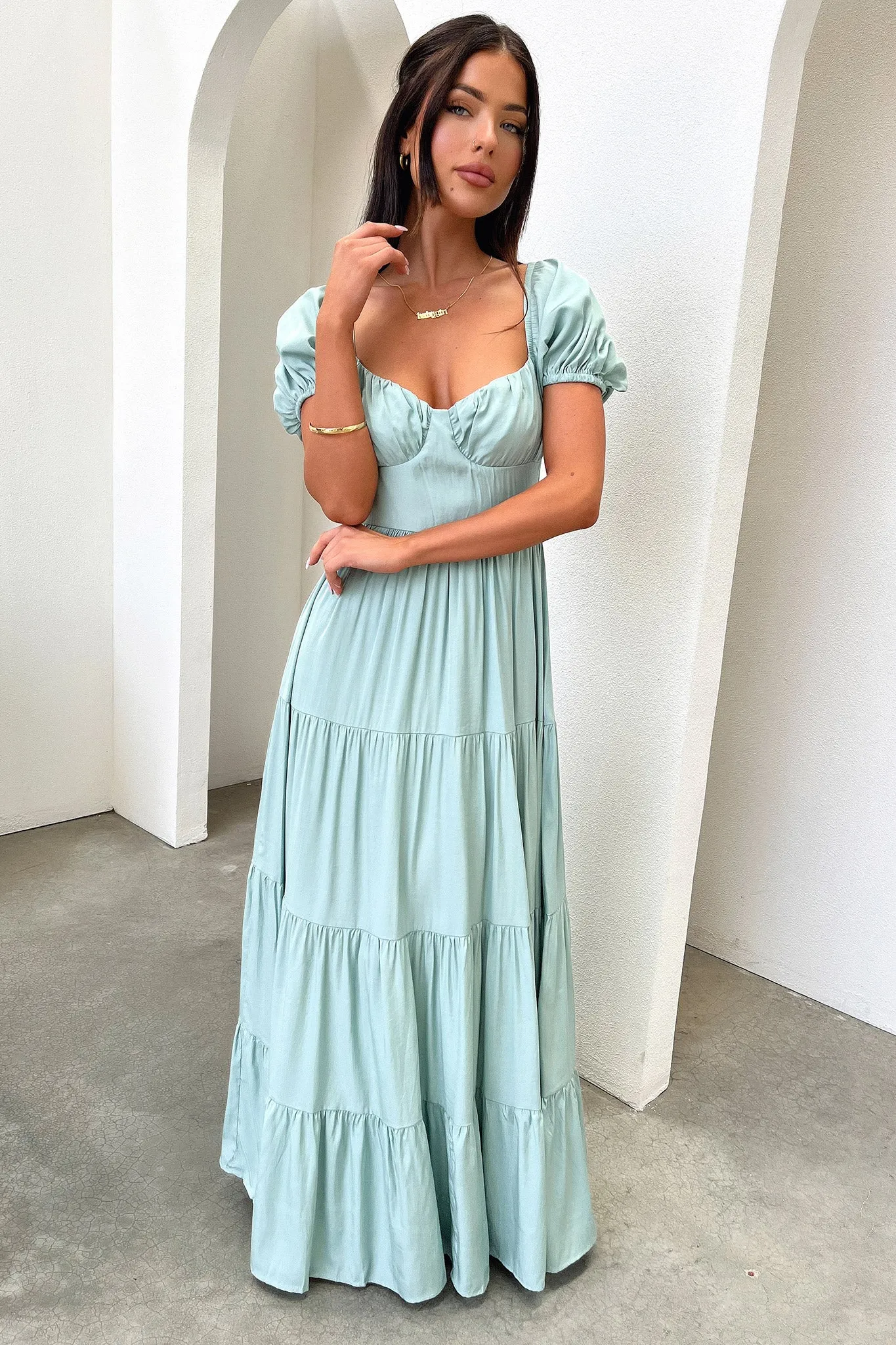 Levona Maxi Dress - Sage Runway Inspired
