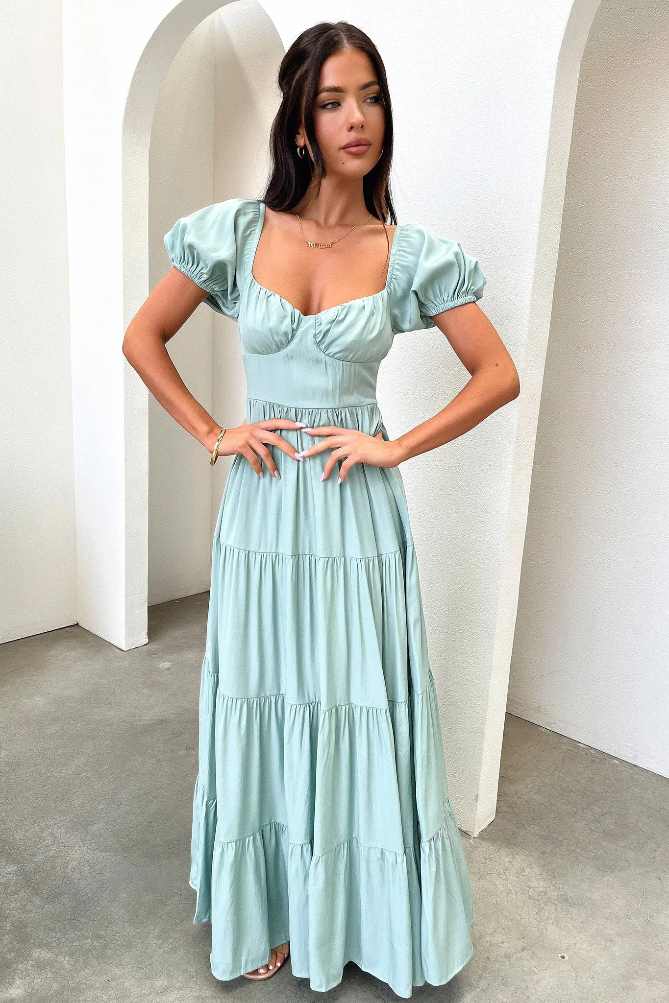 Levona Maxi Dress - Sage Runway Inspired
