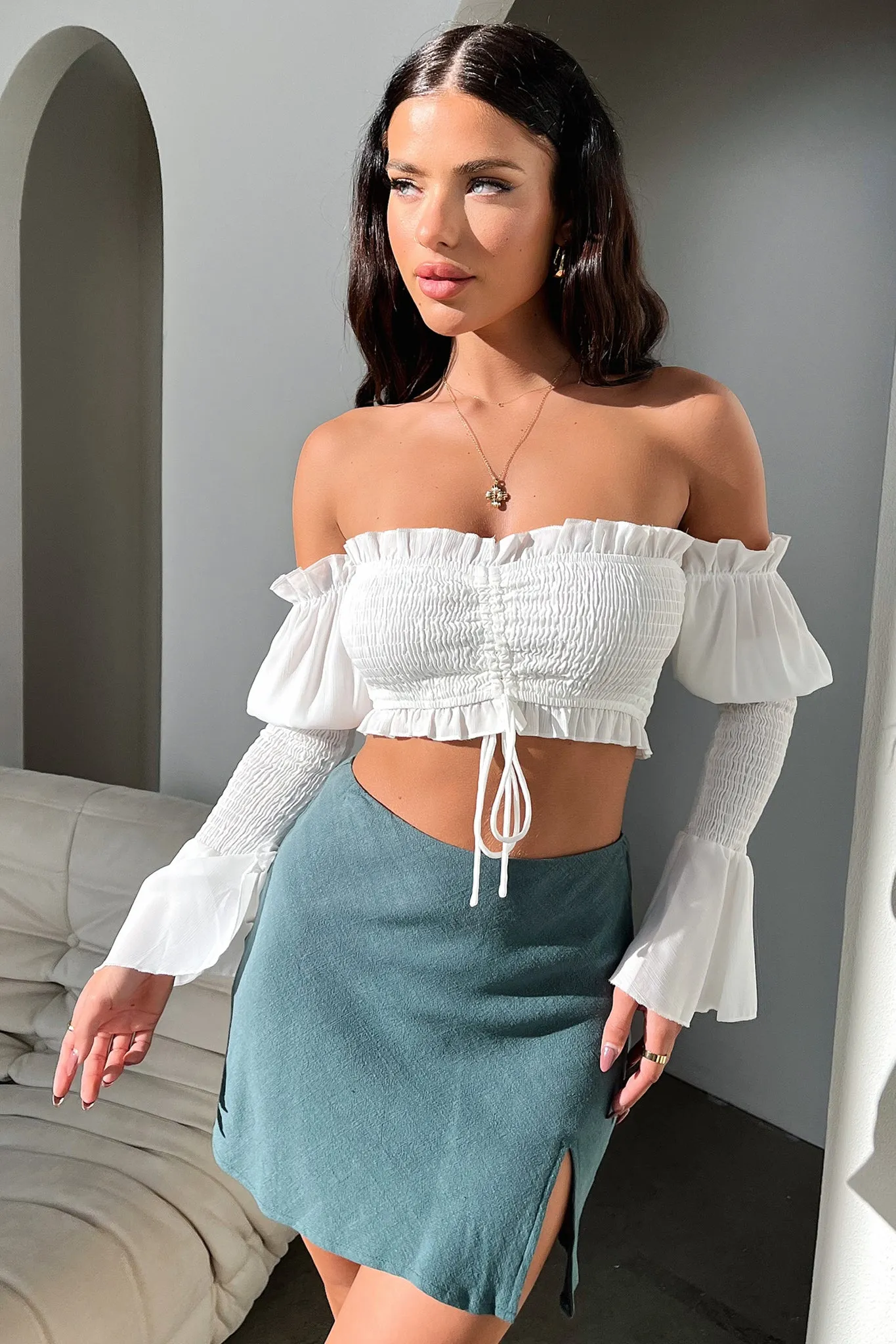Light tone Zara Mini Skirt - Emerald