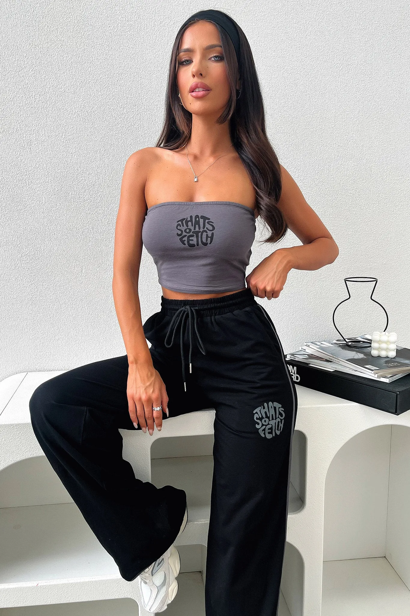 purchase Beckham Bandeau Top - Charcoal