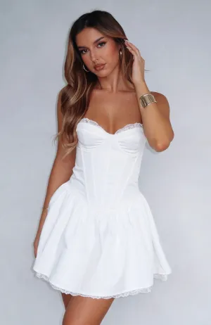 warm breeze Subtle Detail Like De Ja Vu Mini Dress White