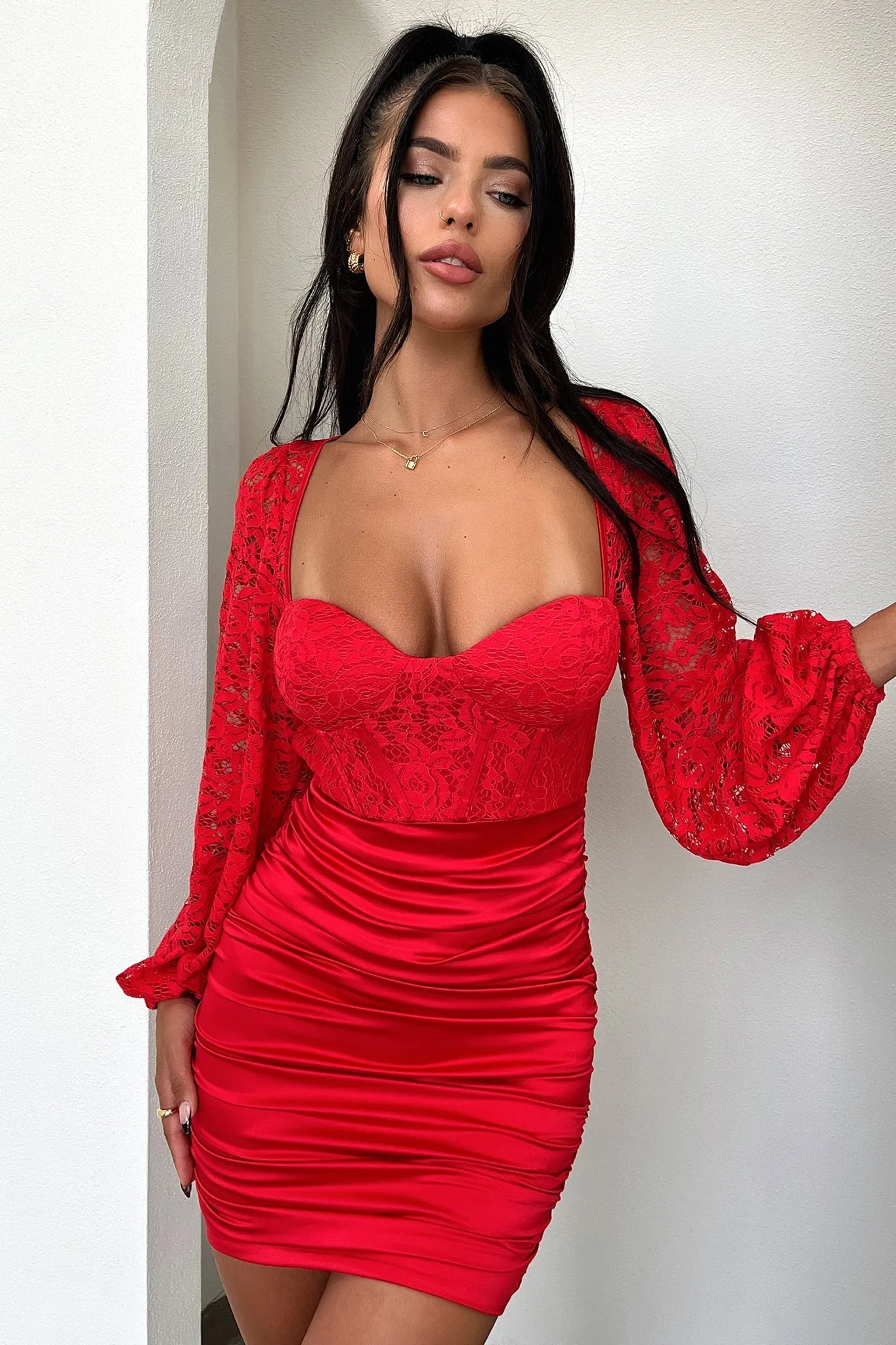 Lirella Mini Dress - Red Ombre effect
