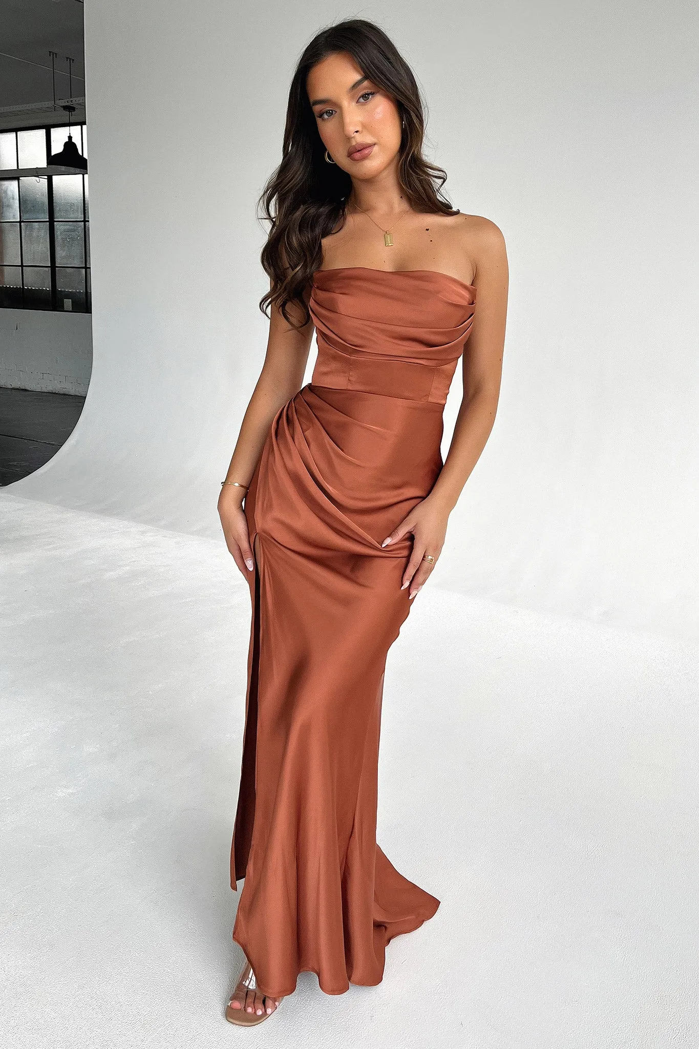 Lola Maxi Dress - Rust Neutral Feel