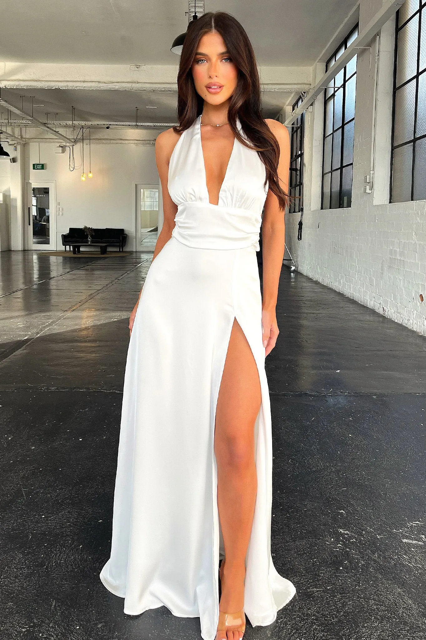 Neriah Maxi Dress - White Paper Glow Harbor Stroll