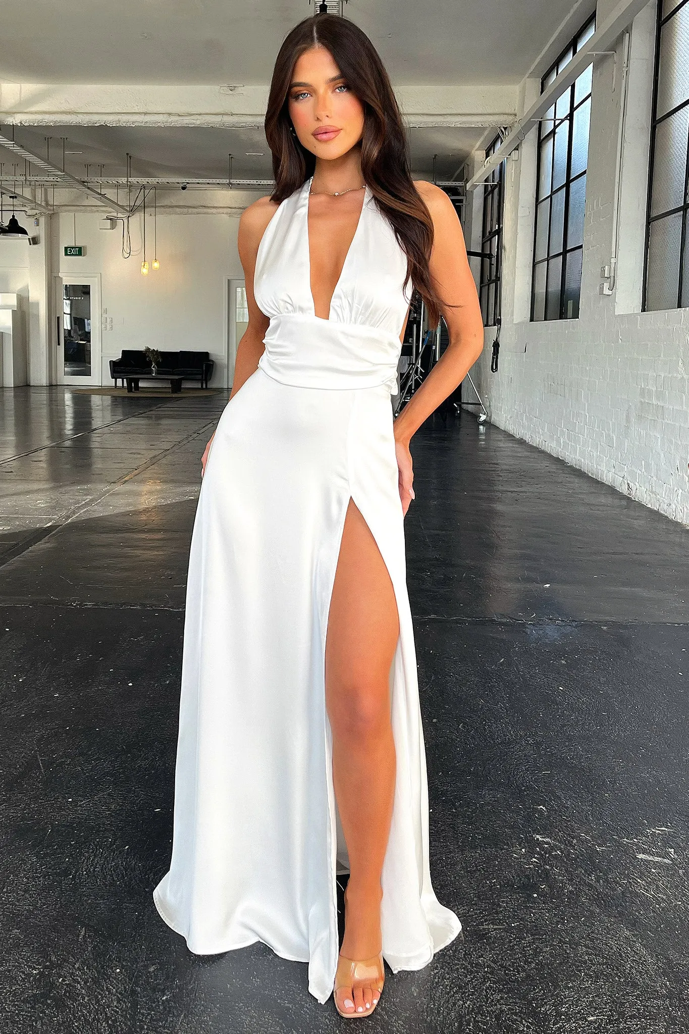 Long Sleeve Neriah Maxi Dress - White