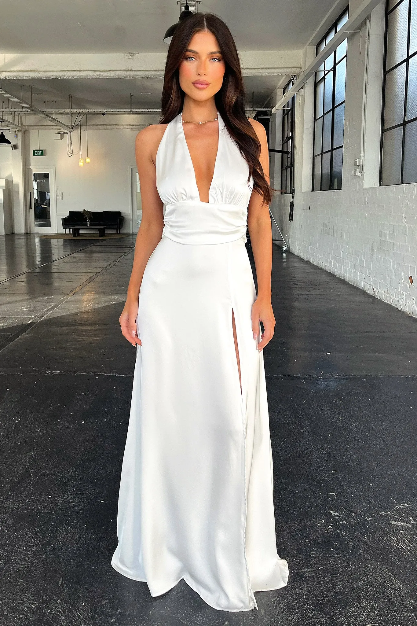 Long Sleeve Neriah Maxi Dress - White