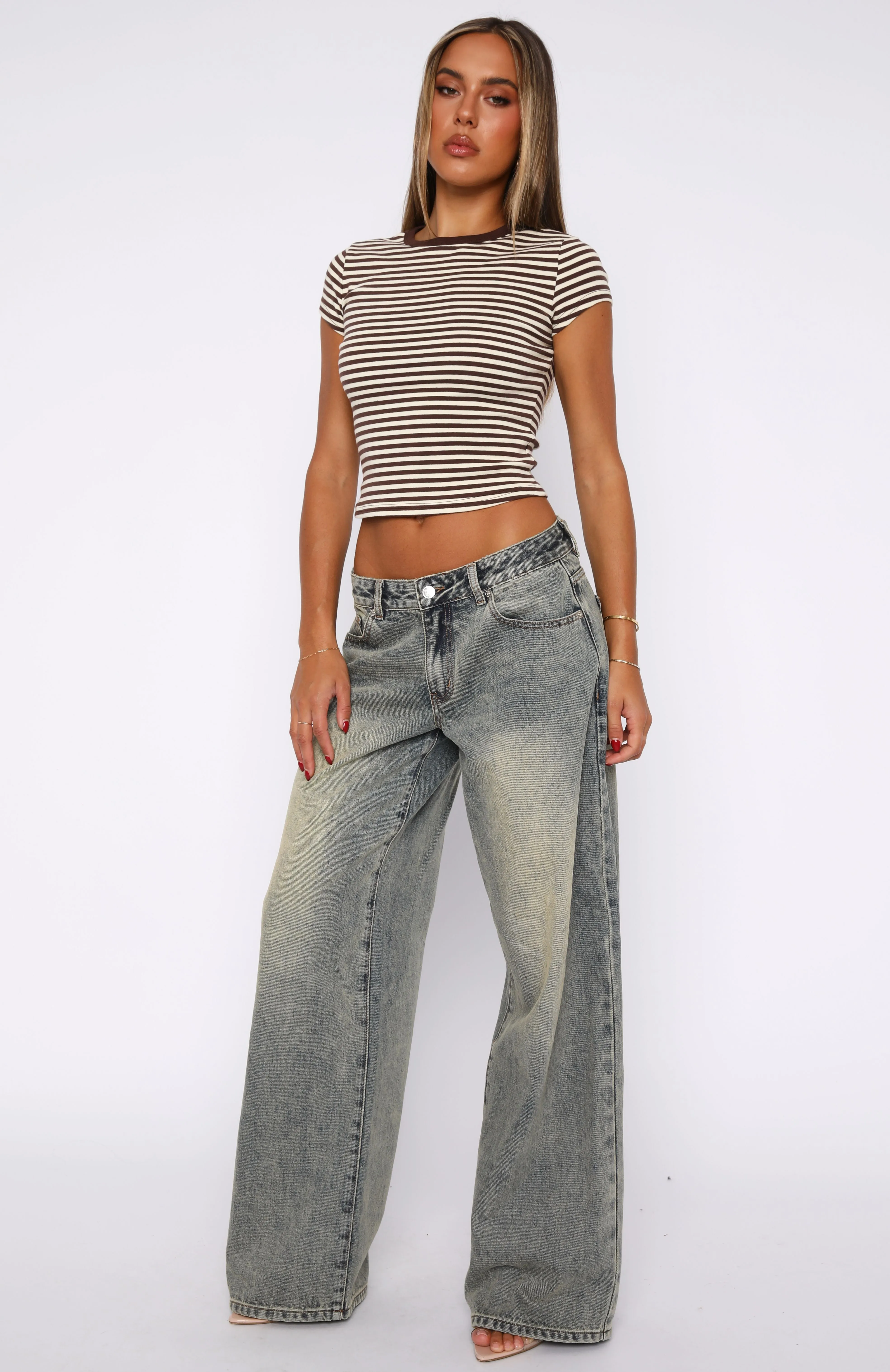 Loose Breathable Maeve Low Rise Wide Leg Jeans Sand
