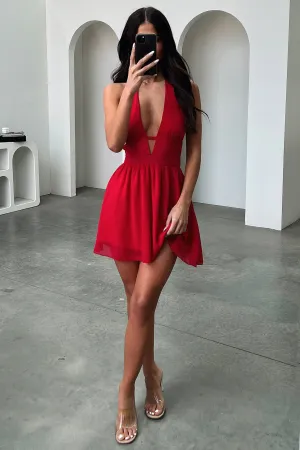 Lightweight party mini Kasia Dress - Red