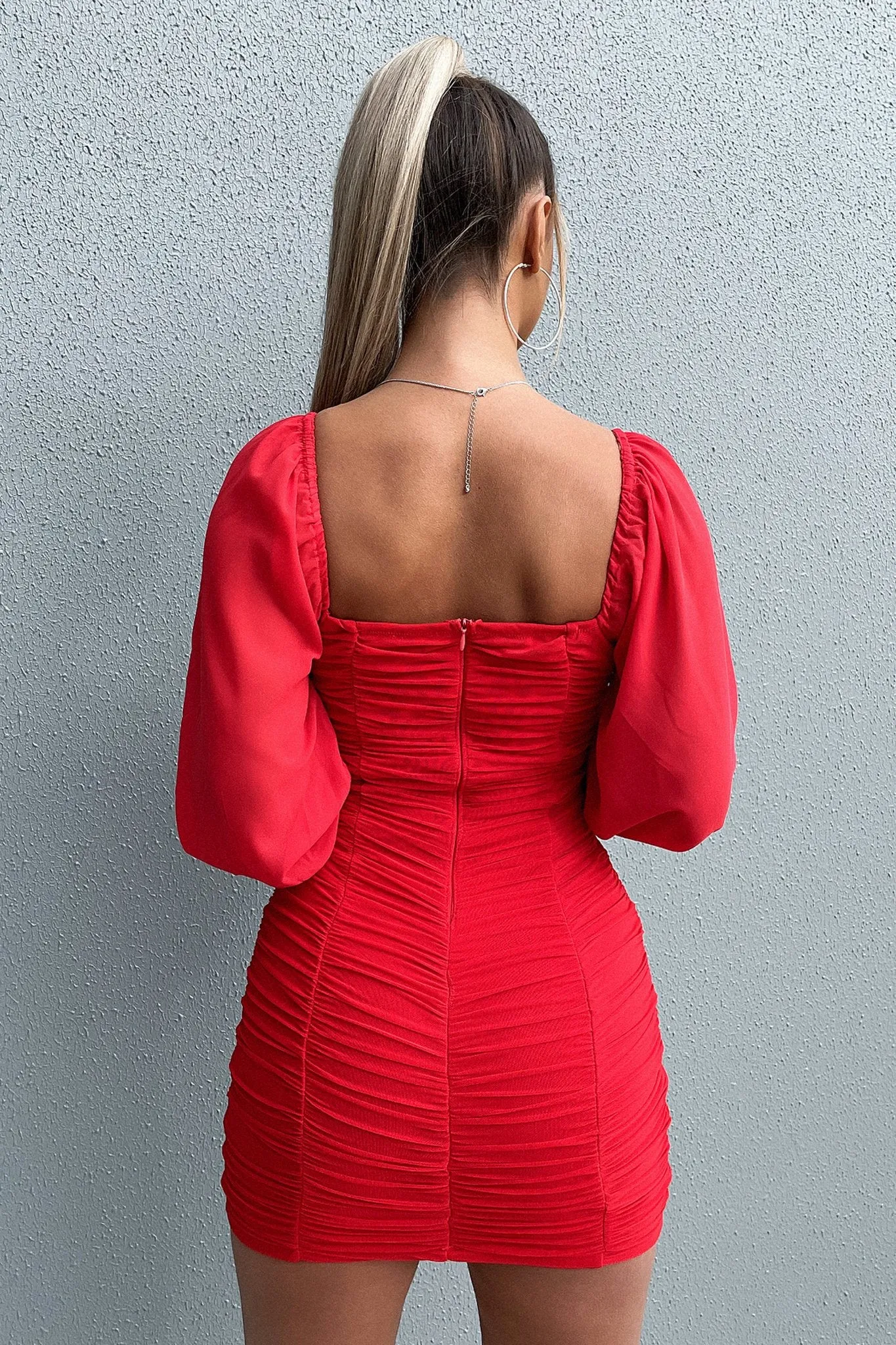 Loose Fit Martini Dress - Red