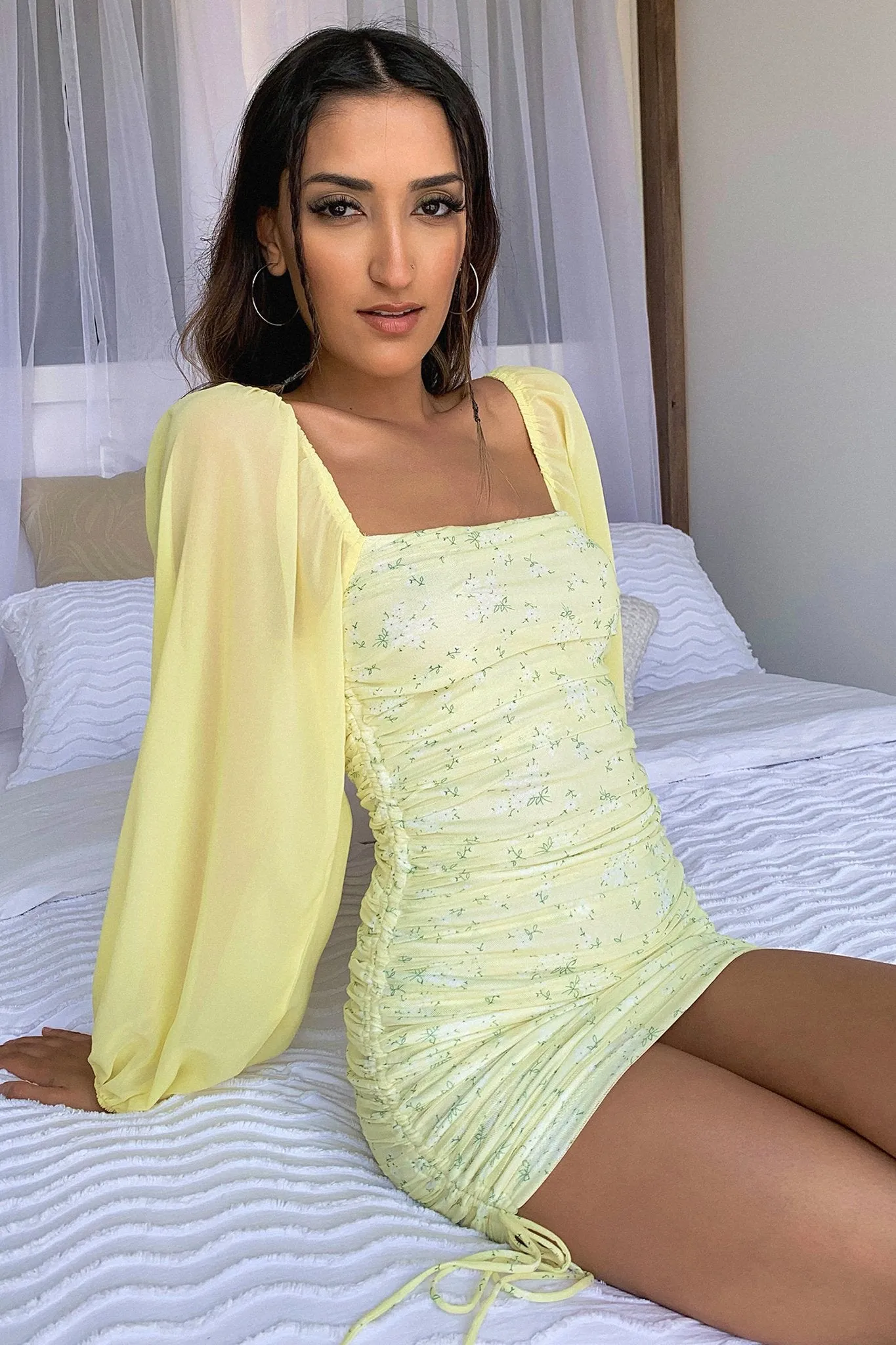 Lorde Dress - Yellow Floral Polished Look