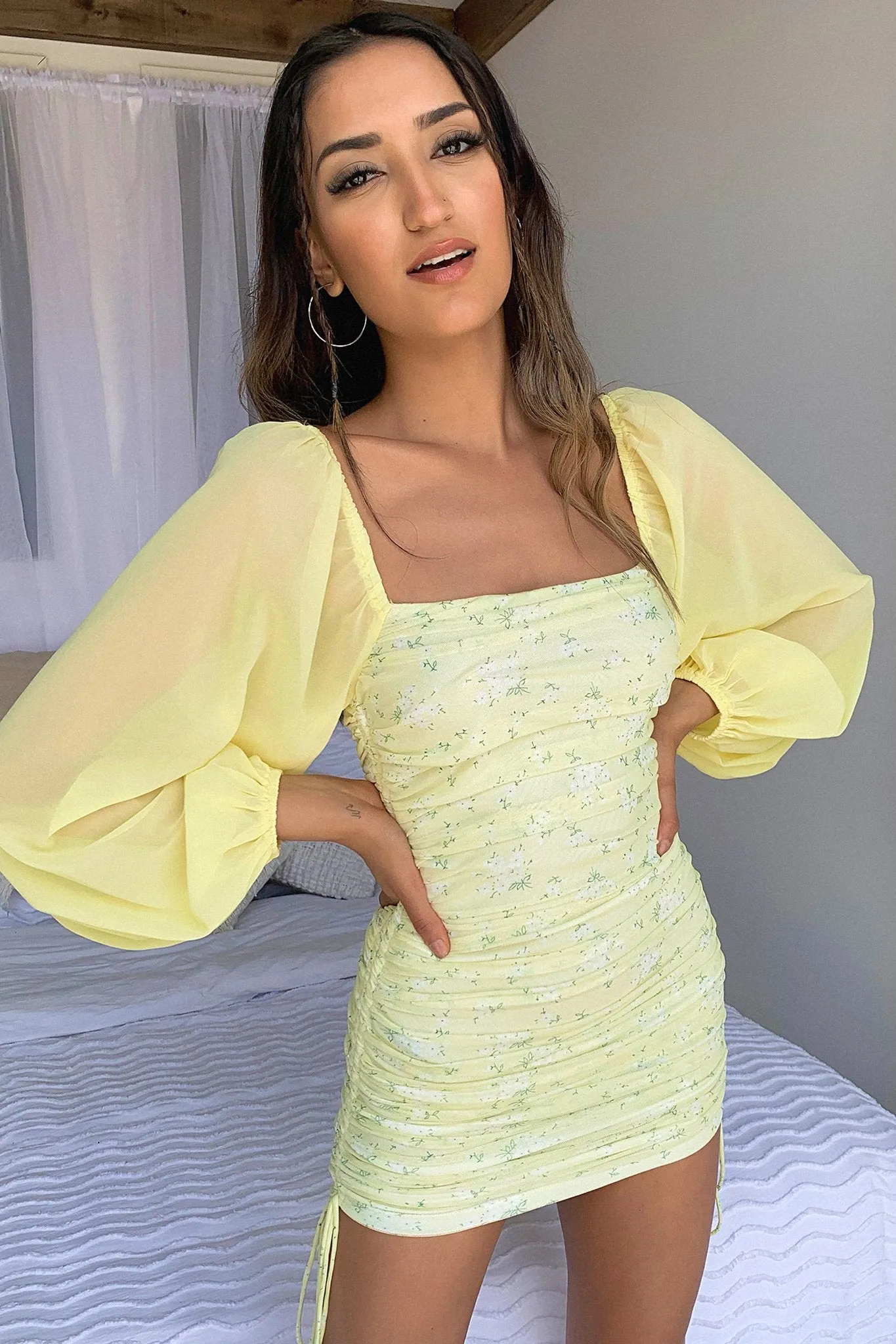 Lorde Dress - Yellow Floral Polished Look