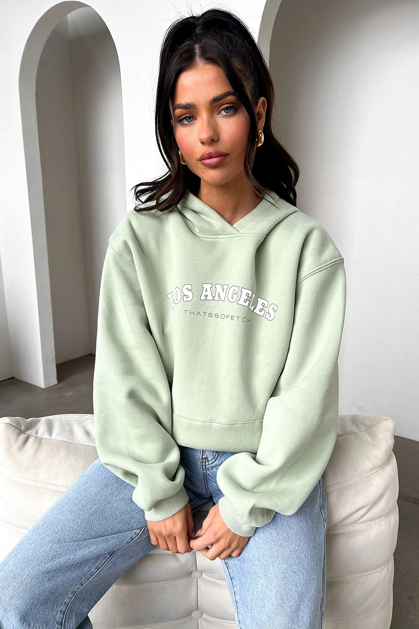 Los Angeles Hoodie - Sage Soft Edge