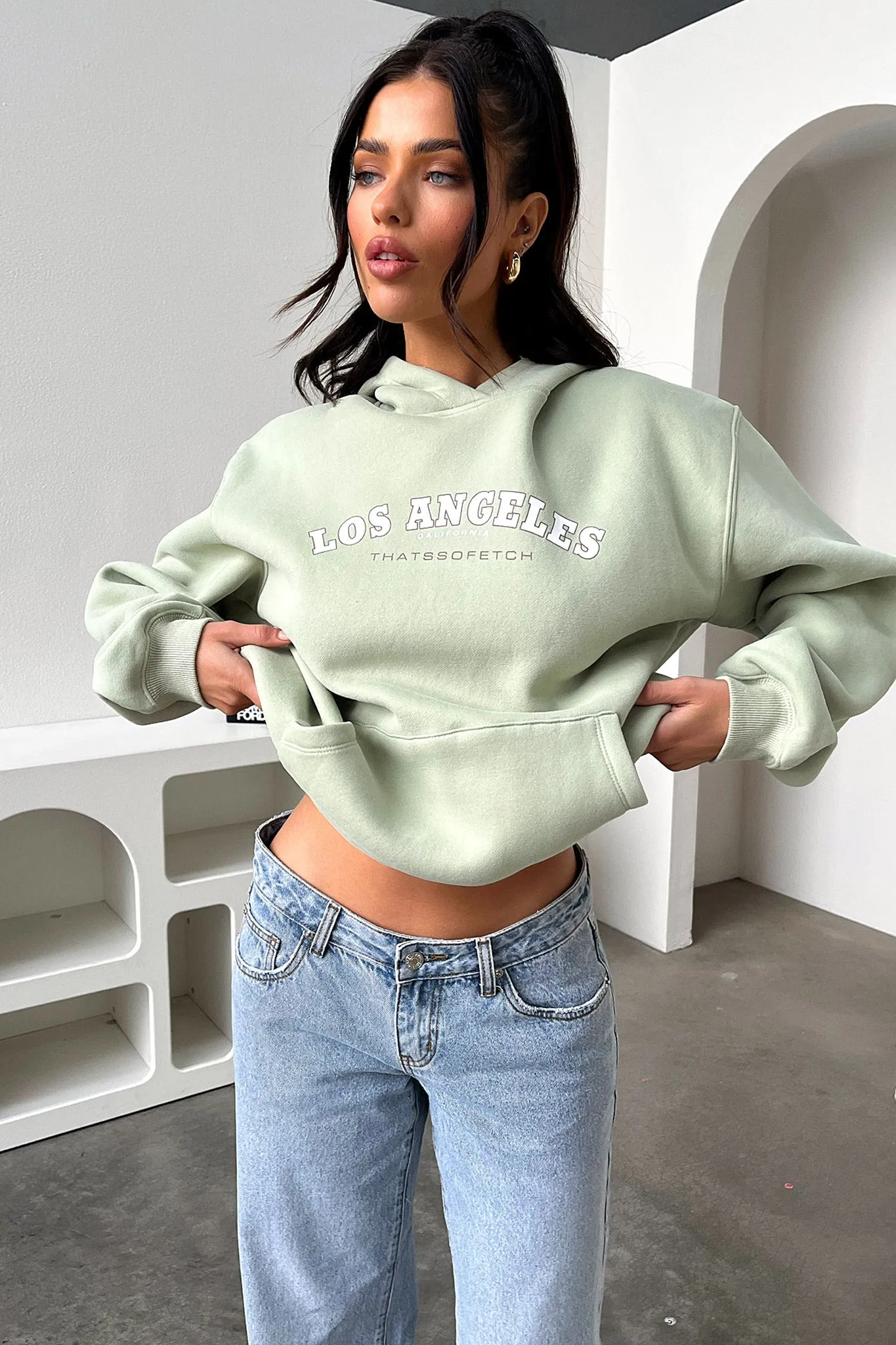 Los Angeles Hoodie - Sage Soft Edge