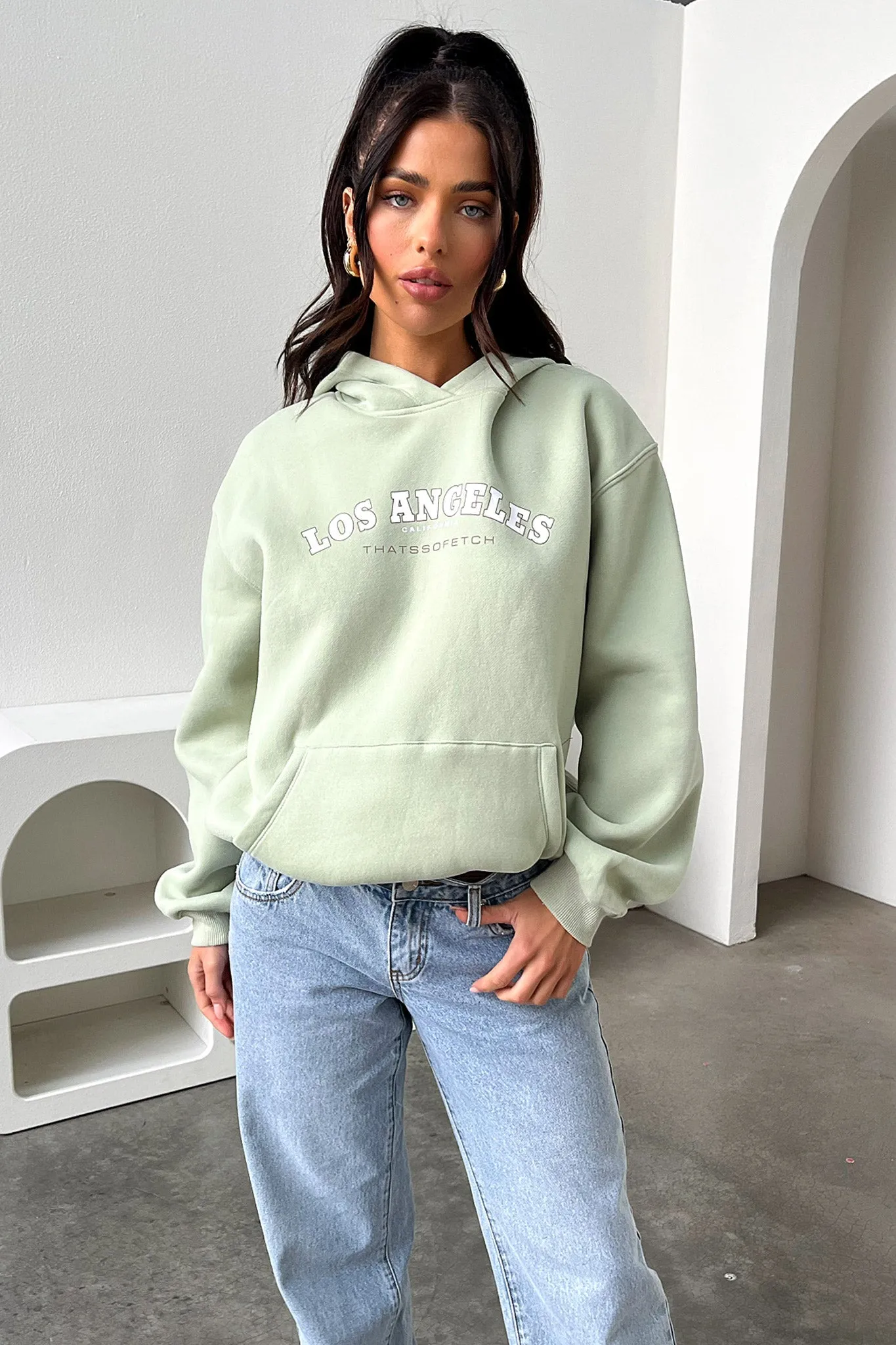 Los Angeles Hoodie - Sage Soft Edge