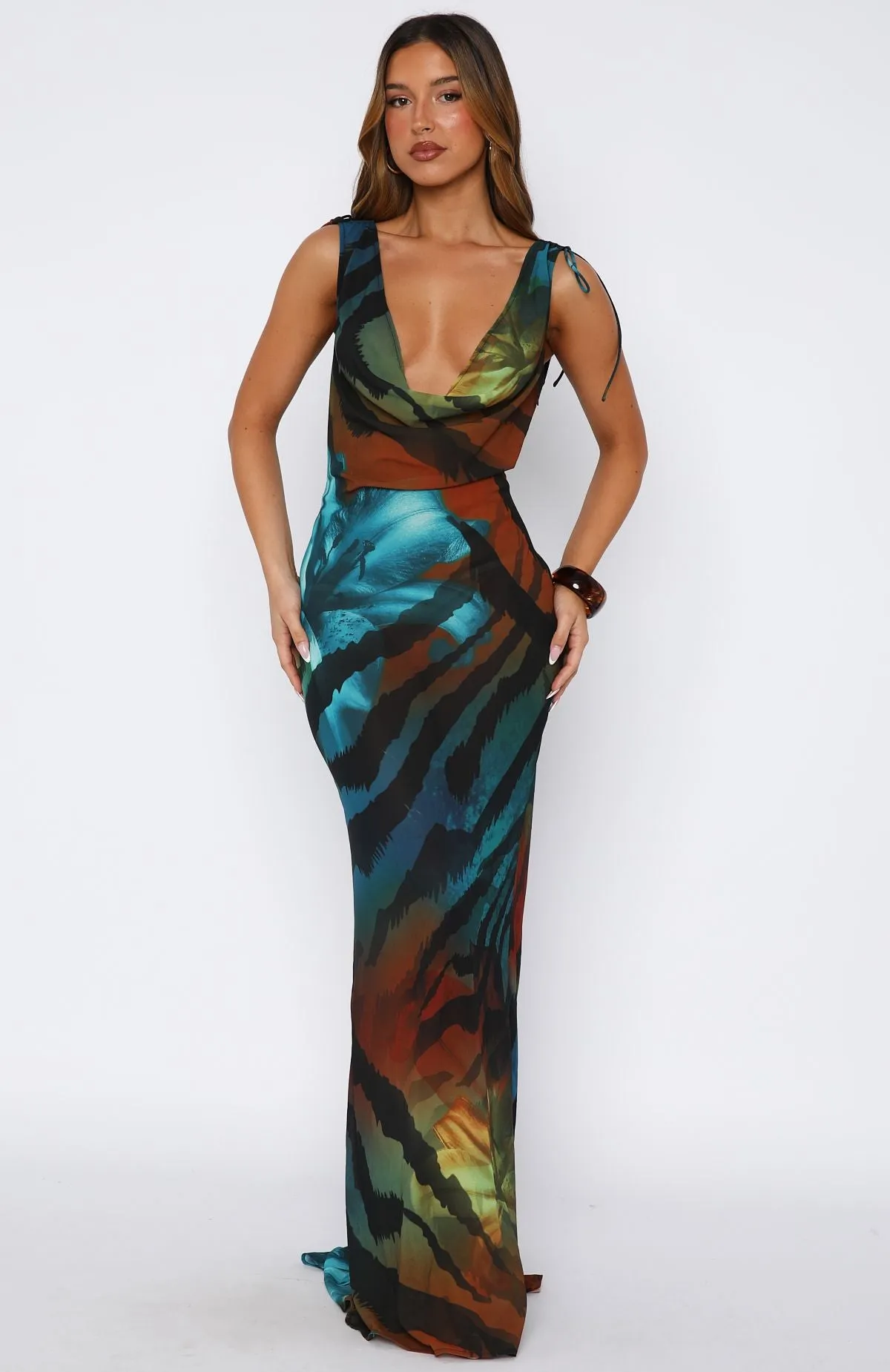 Lounge Ready Amore Maxi Dress Teal Mirage